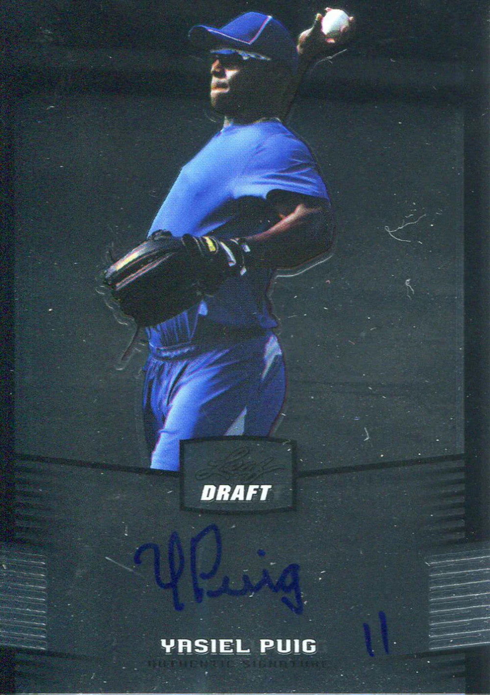 Yasiel Puig Autographed 2012 Leaf Rookie Card