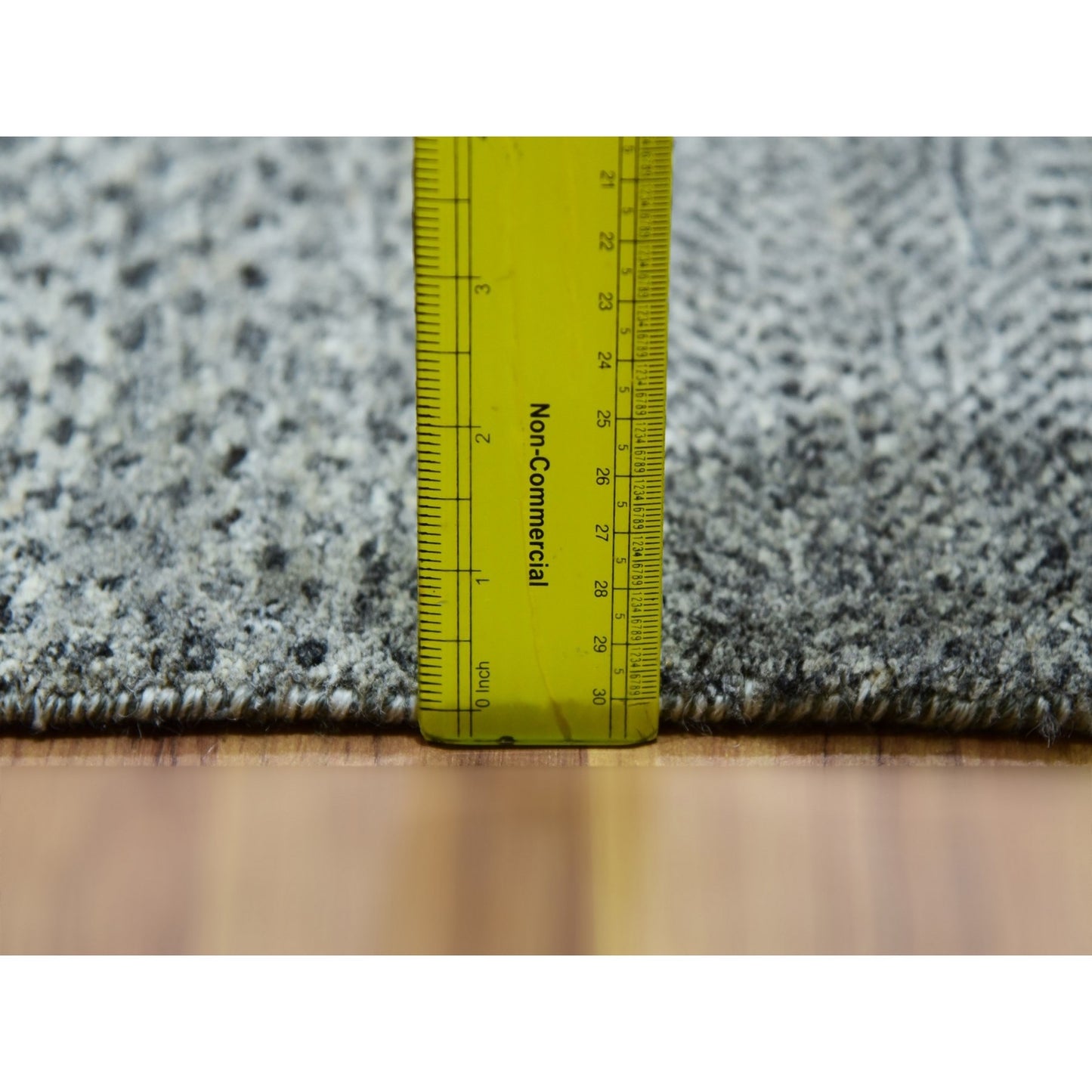 8'X8' Glacier Gray Modern Grass Hand Knotted Wool Square Oriental Rug