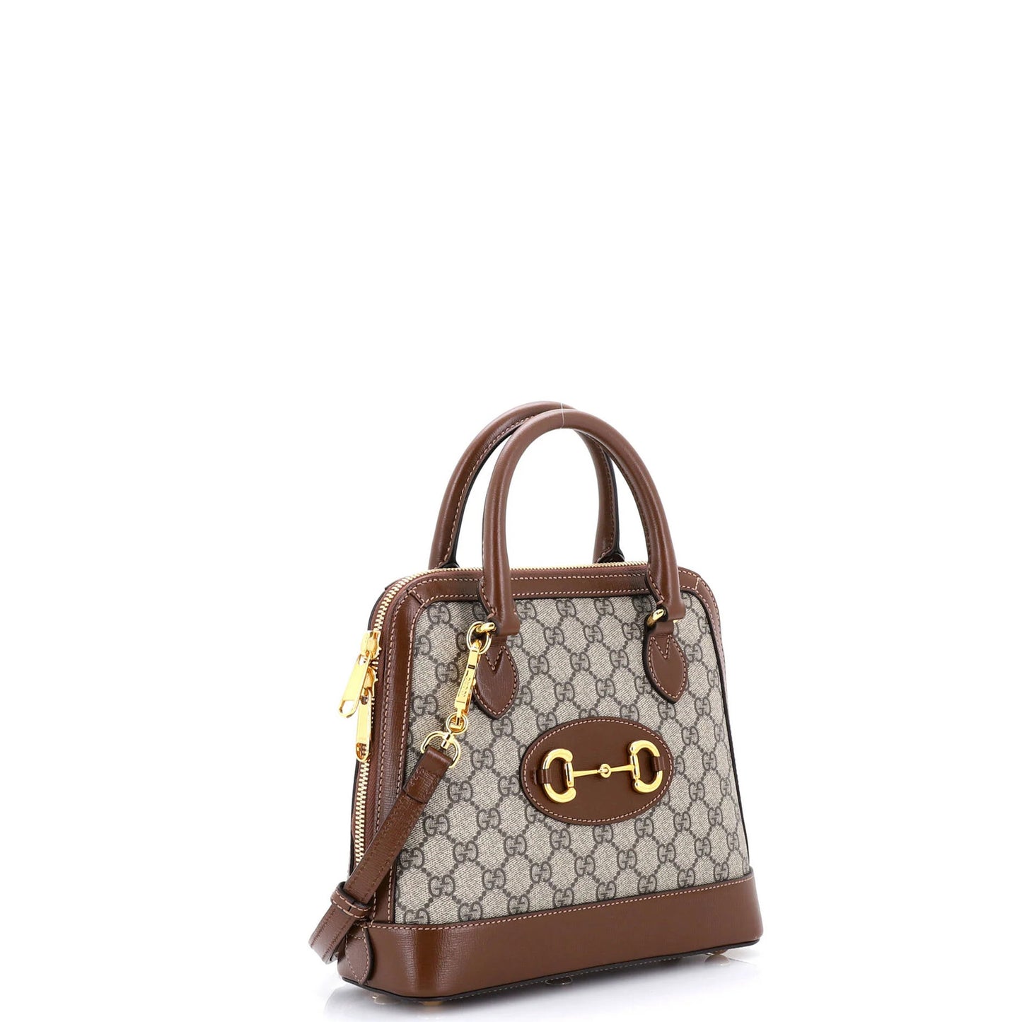 Gucci Horsebit 1955 Top Handle Bag Gg Coated Canvas With Leather Small