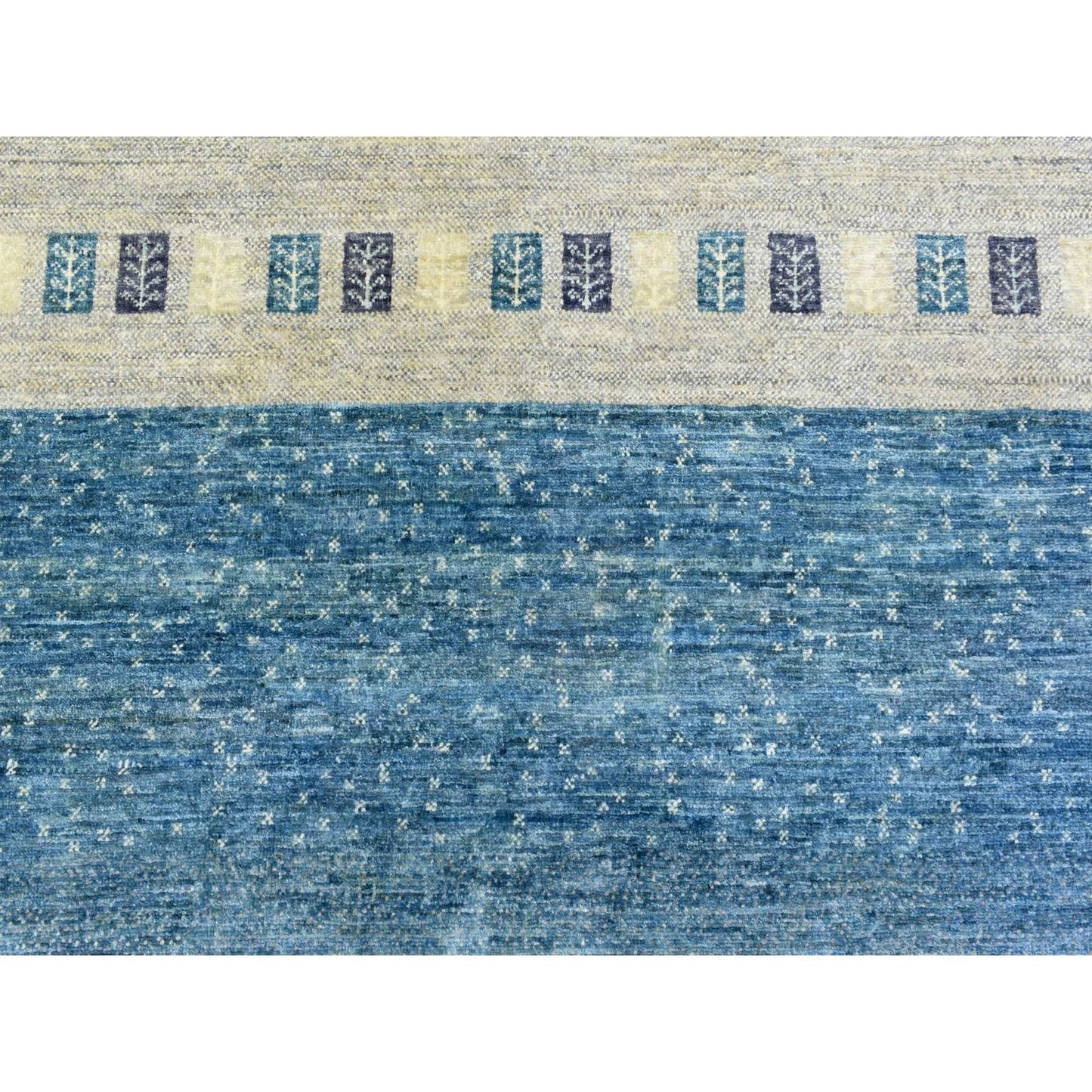 9'X11'9" Light Blue Afghan Kashkuli Gabbeh Pure Wool Hand Knotted Rug