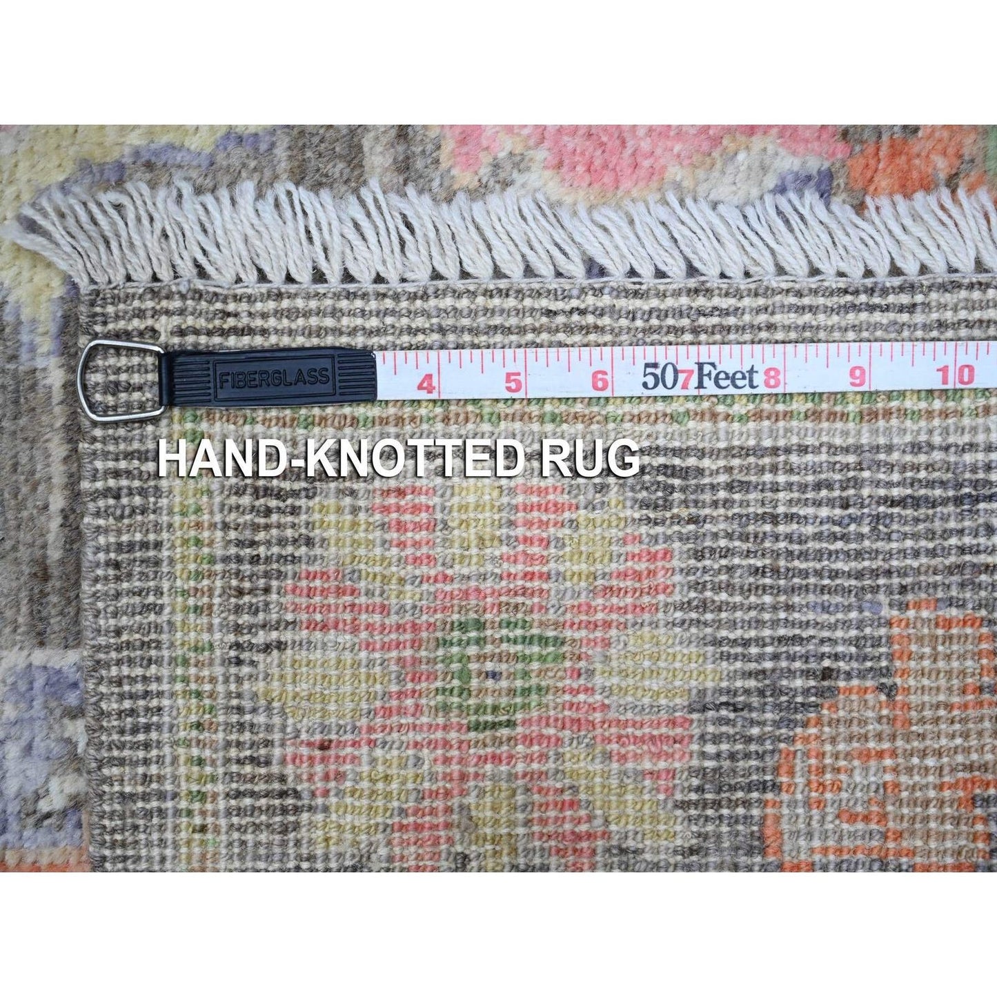 2'10"X10'7" Vampire Gray Afghan Angora Oushak Runner Oriental Rug