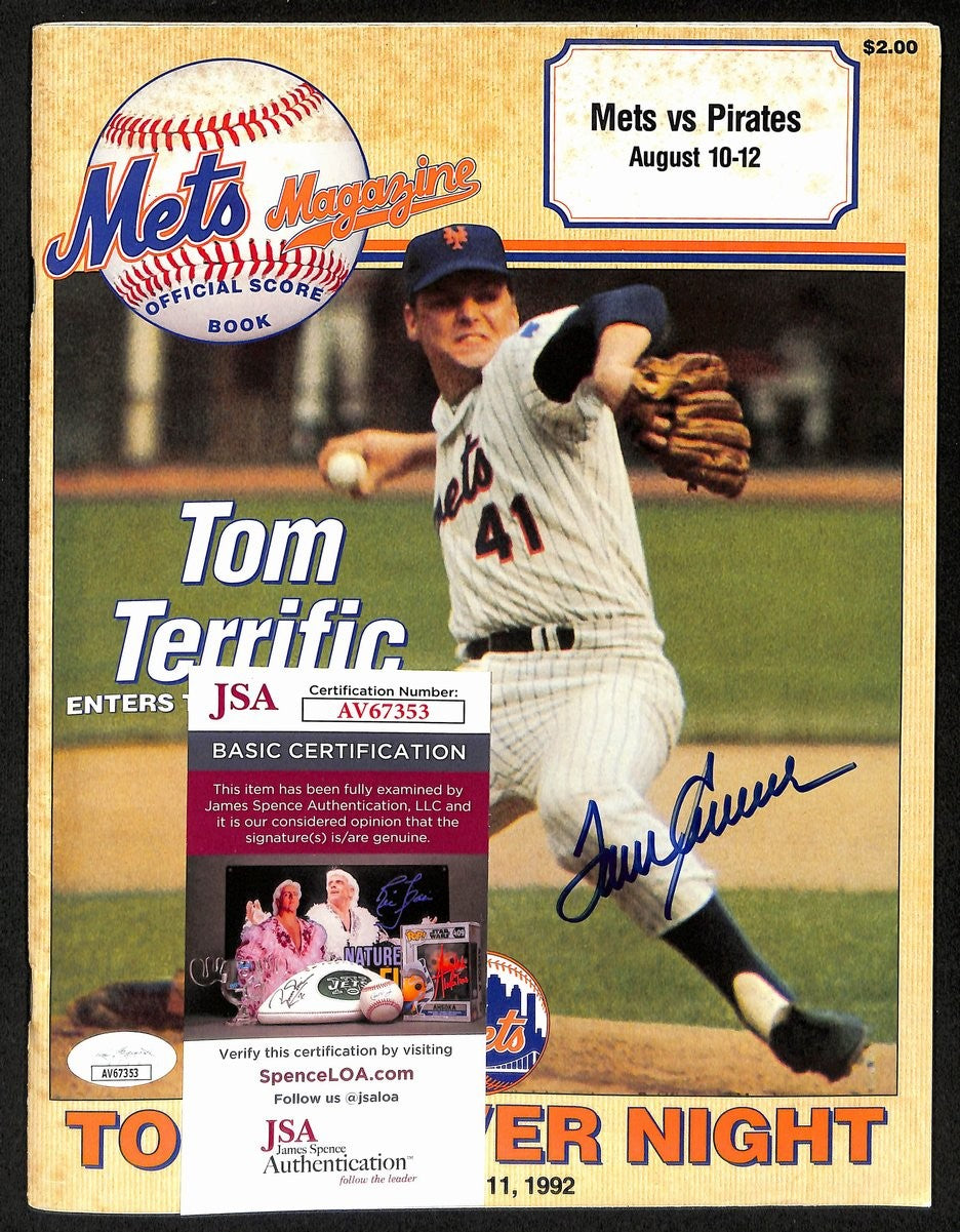 Tom Seaver HOF Signed/Autograph 1992 Seaver Night Program/Scorecard Mets 201469