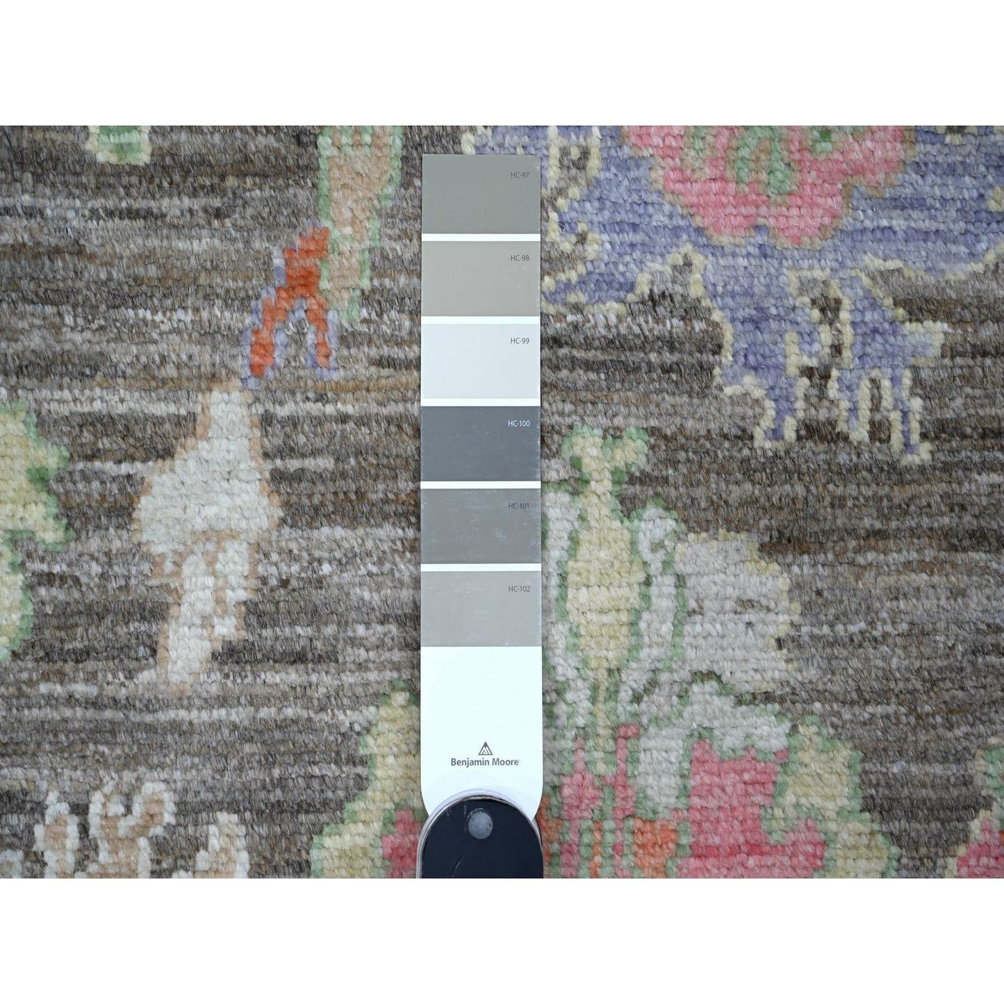 2'10"X10'7" Vampire Gray Afghan Angora Oushak Runner Oriental Rug