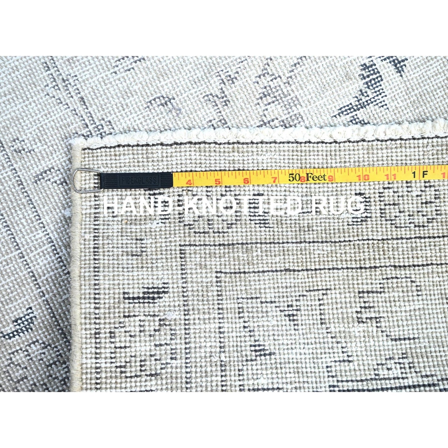 2'6"X10' White Fragment Old Tebraz Hand Knotted Worn Pure Wool Runner Rug