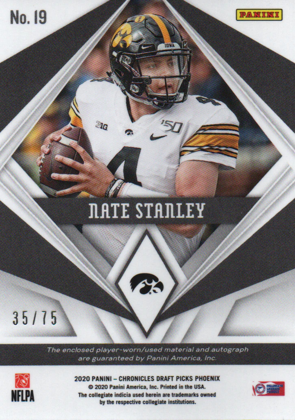Nate Stanley Autographed 2020 Panini Chronicles