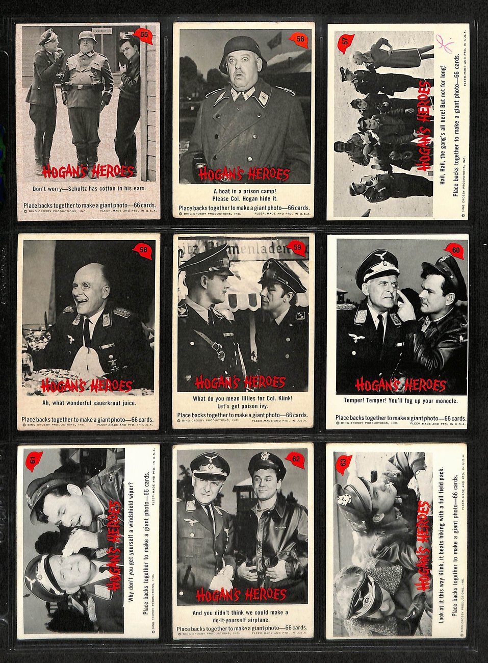1965 Fleer Hogan'S Heroes Card Complete Set