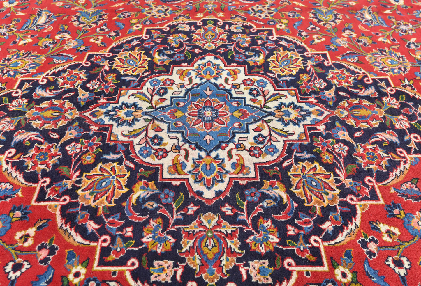 Vintage Wool Oriental Rug Floral Traditional