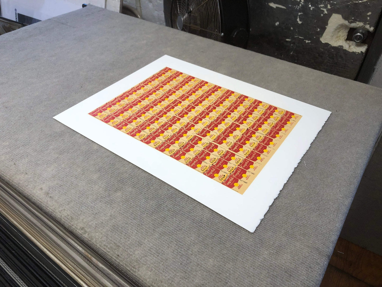 Andy Warhol 100 Cans " Serigraph Pop Art Yellow, Orange, Red Campbe