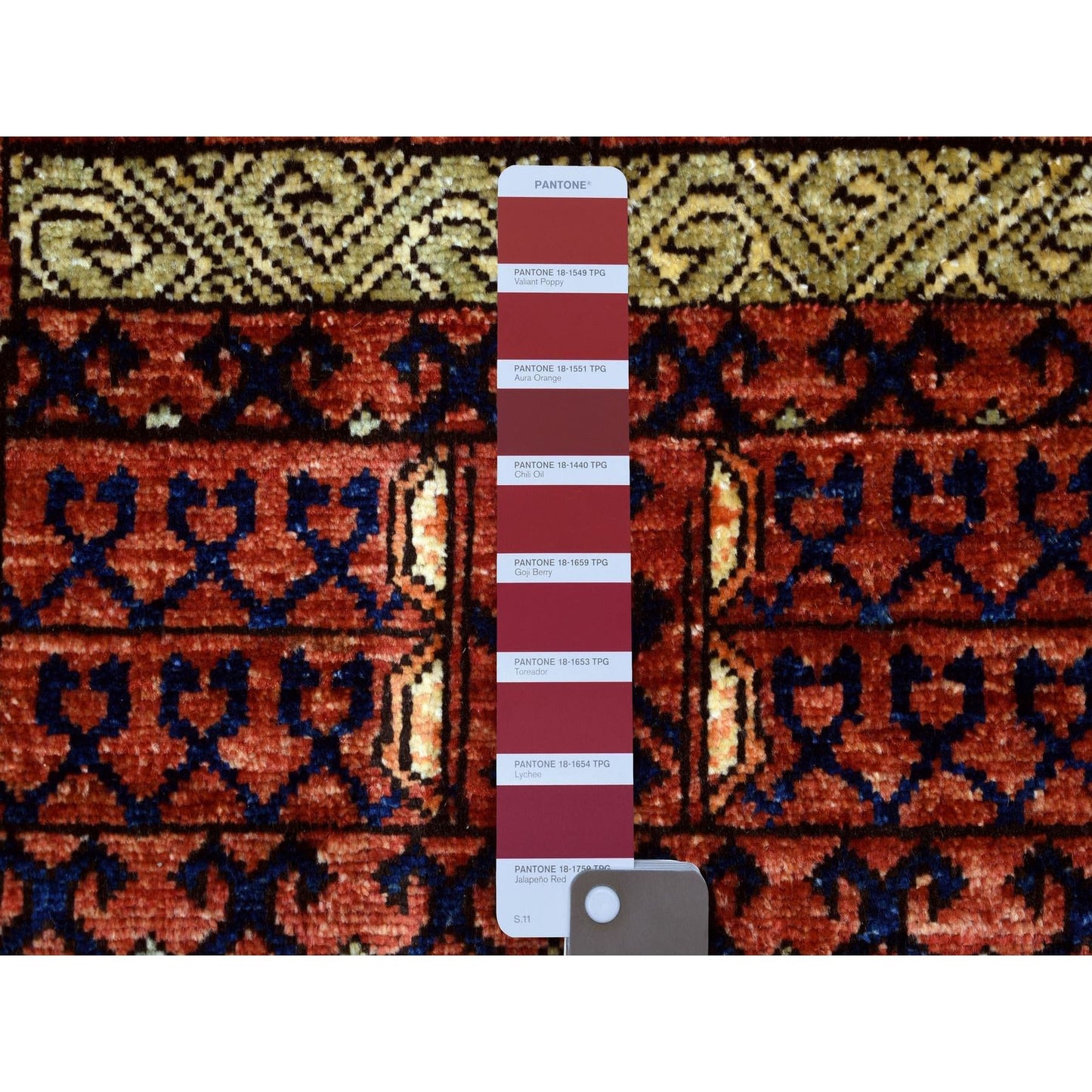 3'1"X5'1" Red, Afghan Ersari, Animal Figurines Soft Wool Hand Knotted Rug