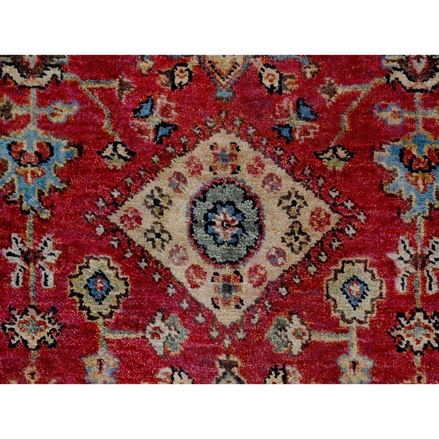 2'7"X12' Red Karjihooz Design Pure Wool Hand Knotted Runner Rug