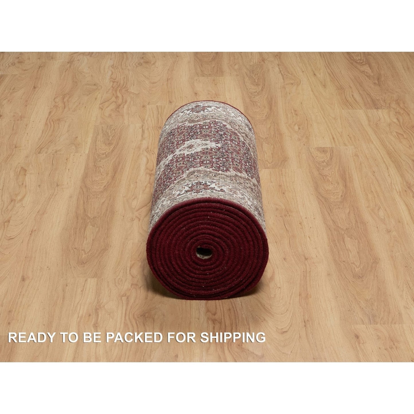 2'7"X20'4" Scarlet Red Tebraz Mahi Pure Wool Hand Knotted Xl Runner Rug