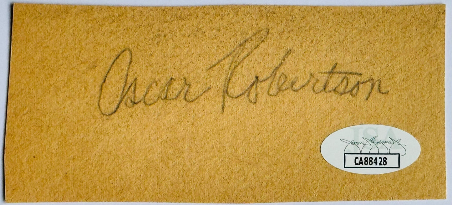 Oscar Robertson Autographed Vintage Cut Signature (Jsa)