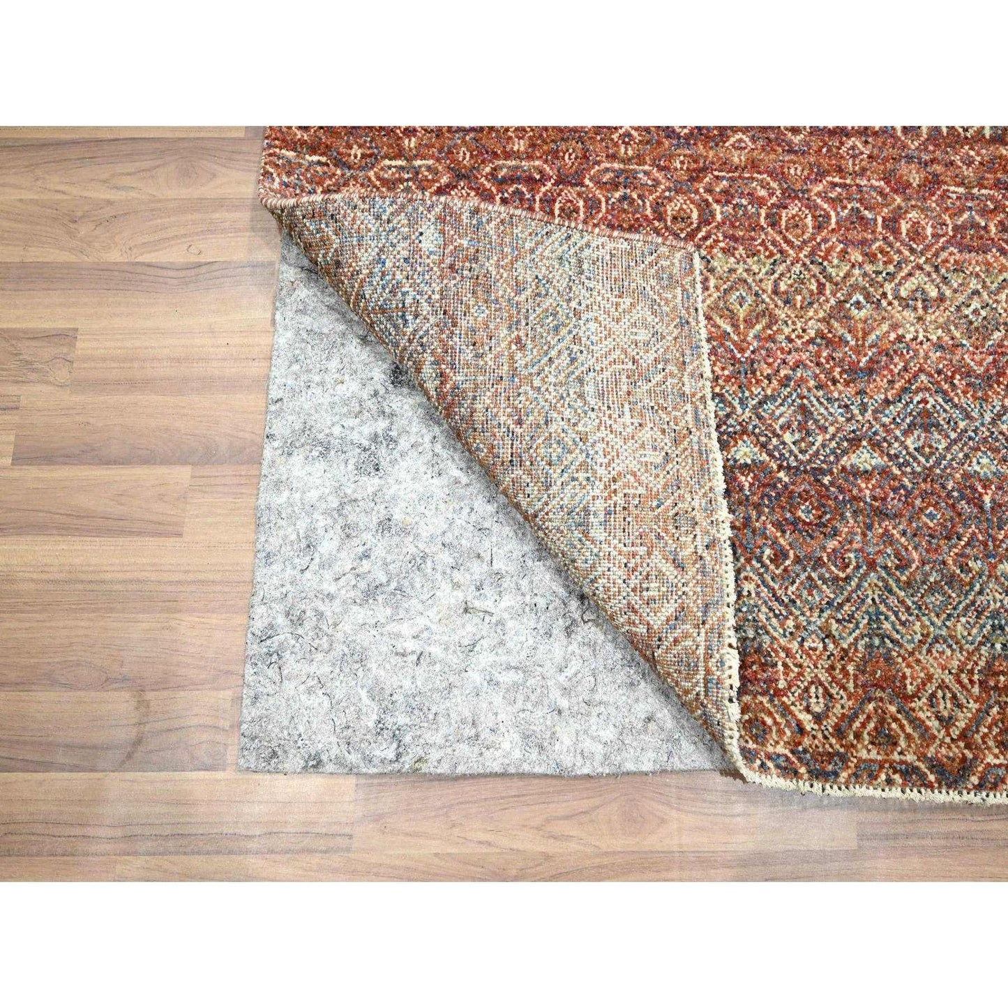 2'7"X10' Clay Red Hand Knotted Kohinoor Herat Design Soft Wool Runner Rug