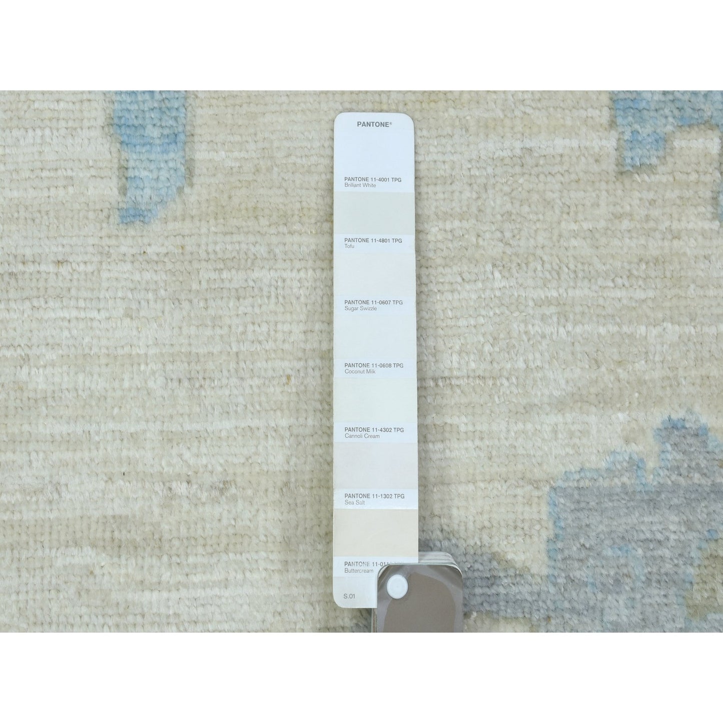 12'X14'7" Ivory Hand Knotted Afghan Angora Oushak Pure Wool Oversize Rug
