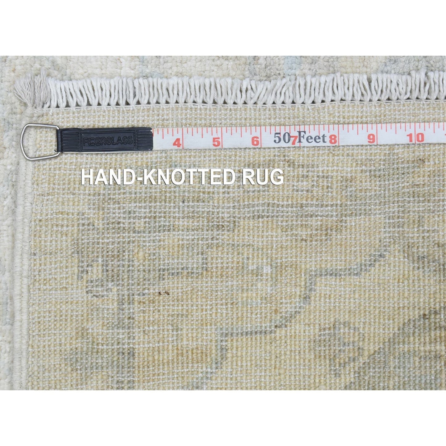 2'6"X19'4" Ivory Wool Hand Knotted White Wash Peshawar Xl Runner Rug