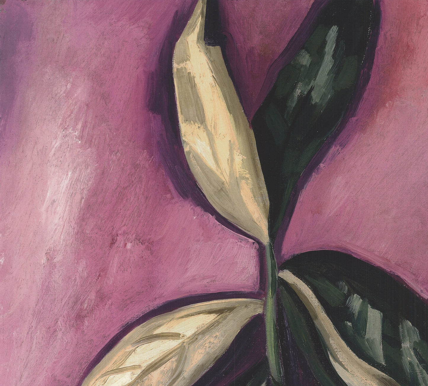 Marsden Hartley Leaves " Offset Lithograph Contemporary Pink, Gr
