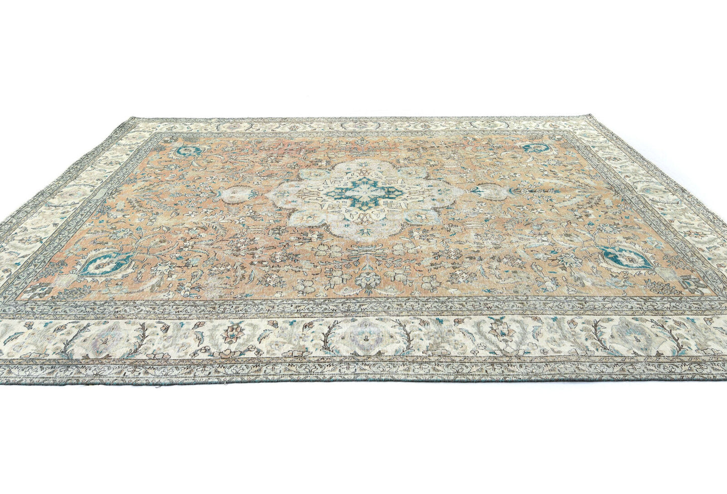 Semi-Antique Stone-Washed Oriental Rug Distressed