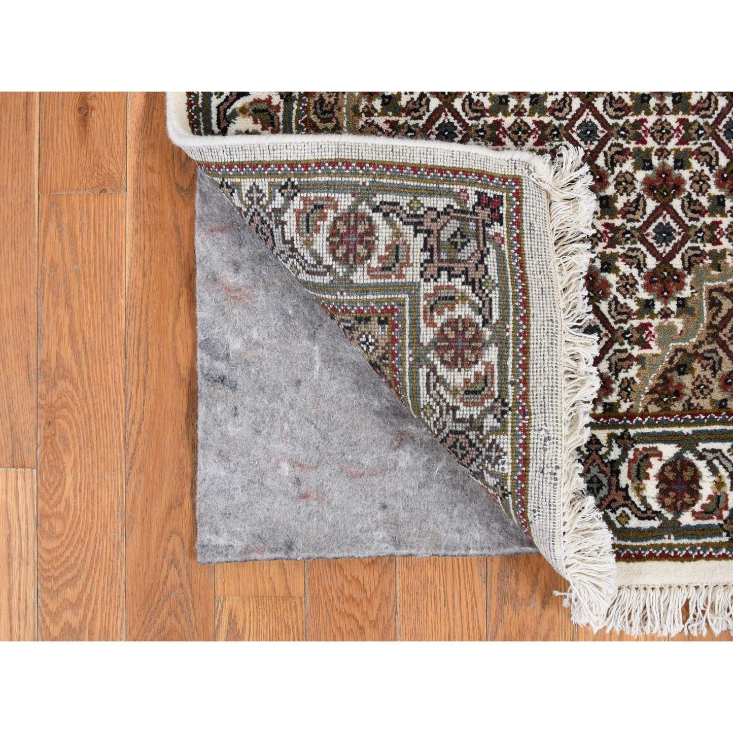 2'7"X11'10" Ivory Wool And Silk Tebraz Mahi Hand Knotted Runner Rug