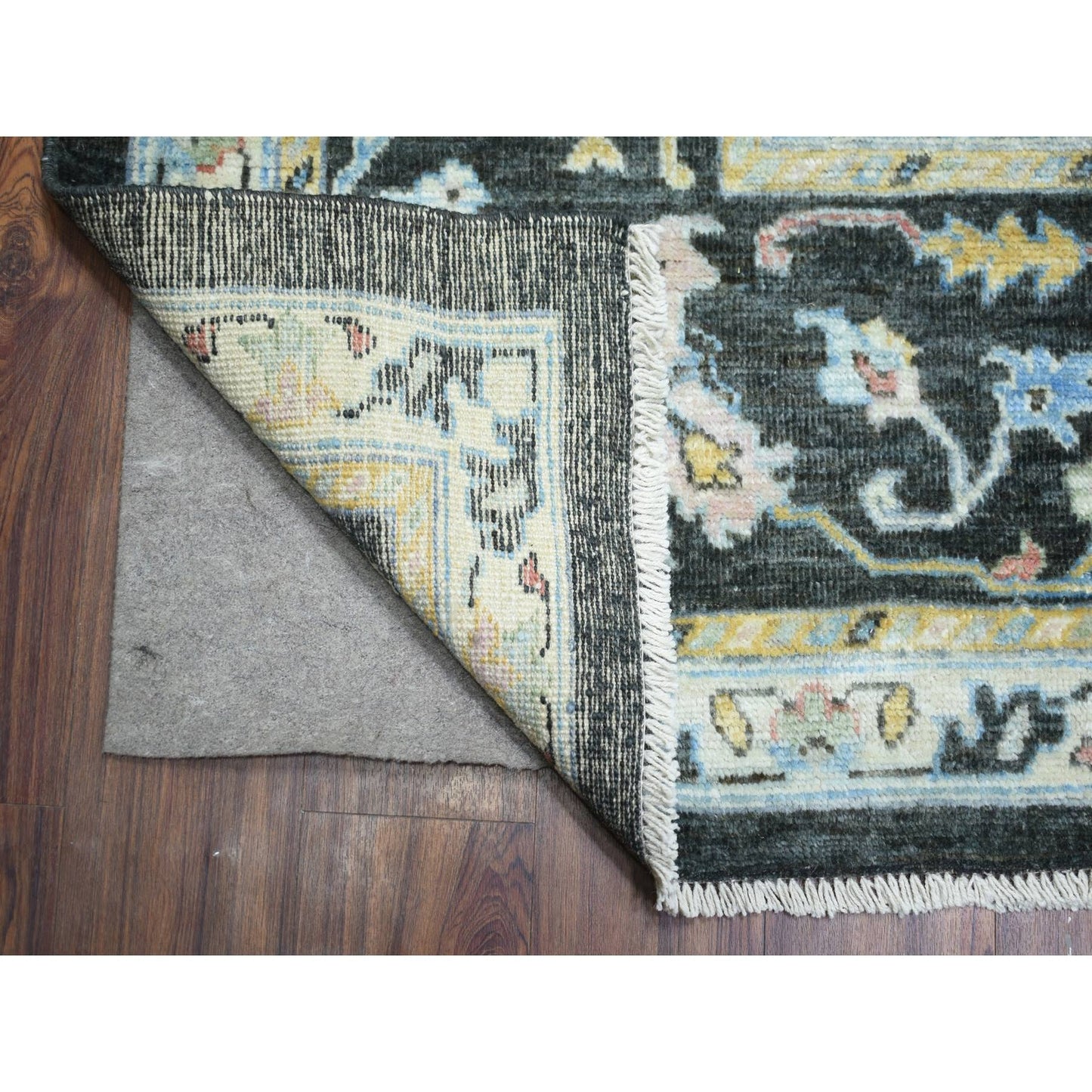 11'9"X17'7" Black Afghan Angora Oushak Wool Hand Knotted Oversized Rug