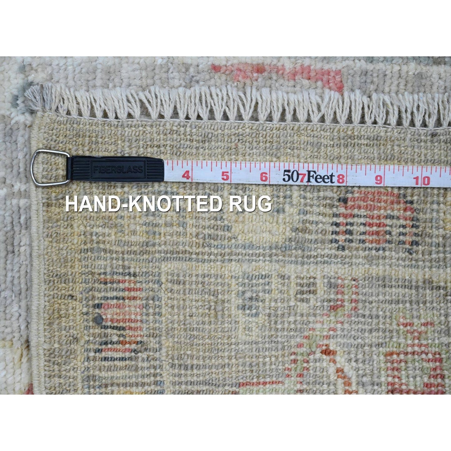 2'X3'1" Spanish Gray Afghan Angora Oushak Hand Knotted Pure Wool Mat Rug