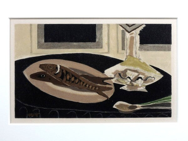 Georges Braque Black Fish With Pitcher Lithograph Set Cubism Ed.225
