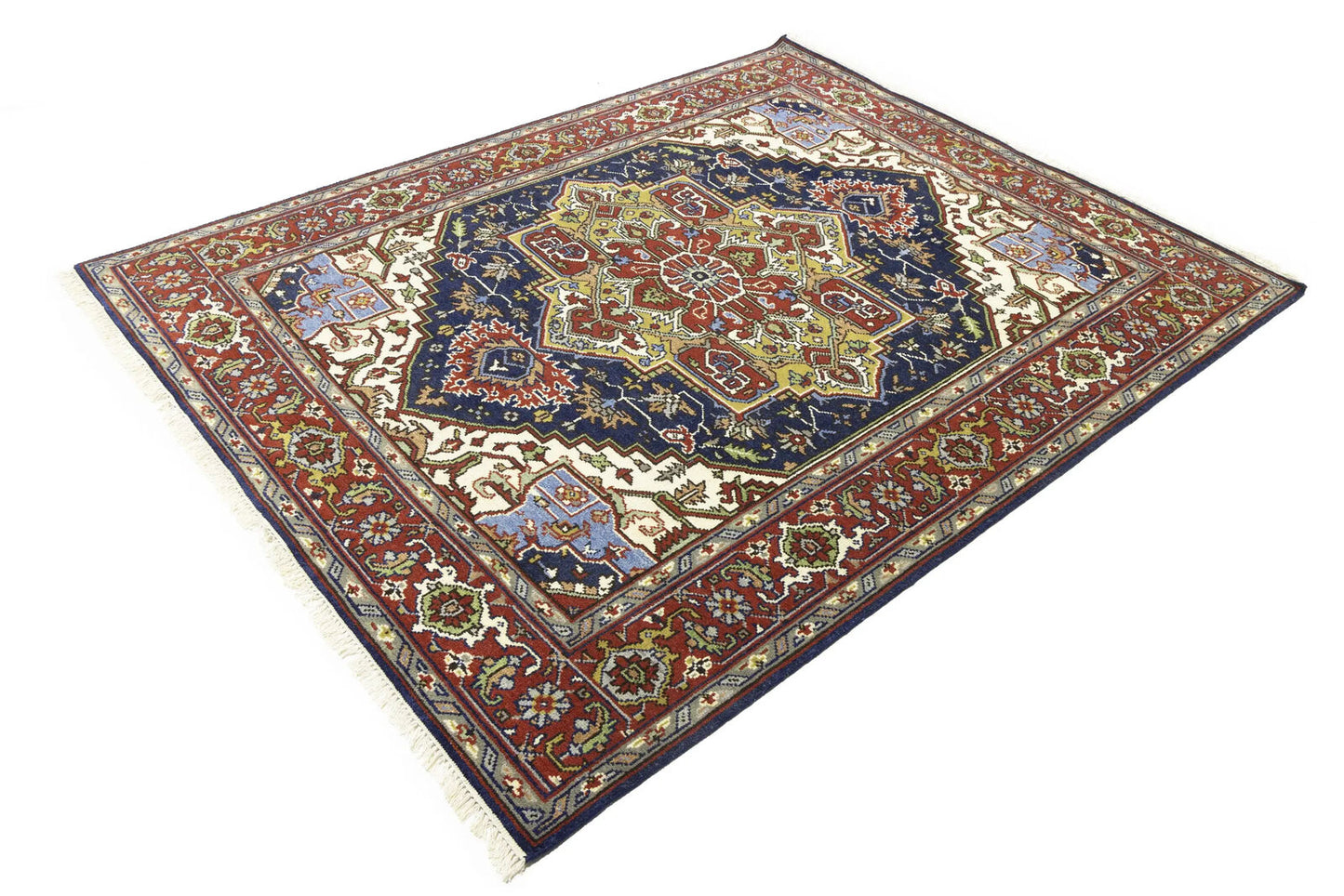Geometric Heriz Serapi Oriental Rug Dining Room