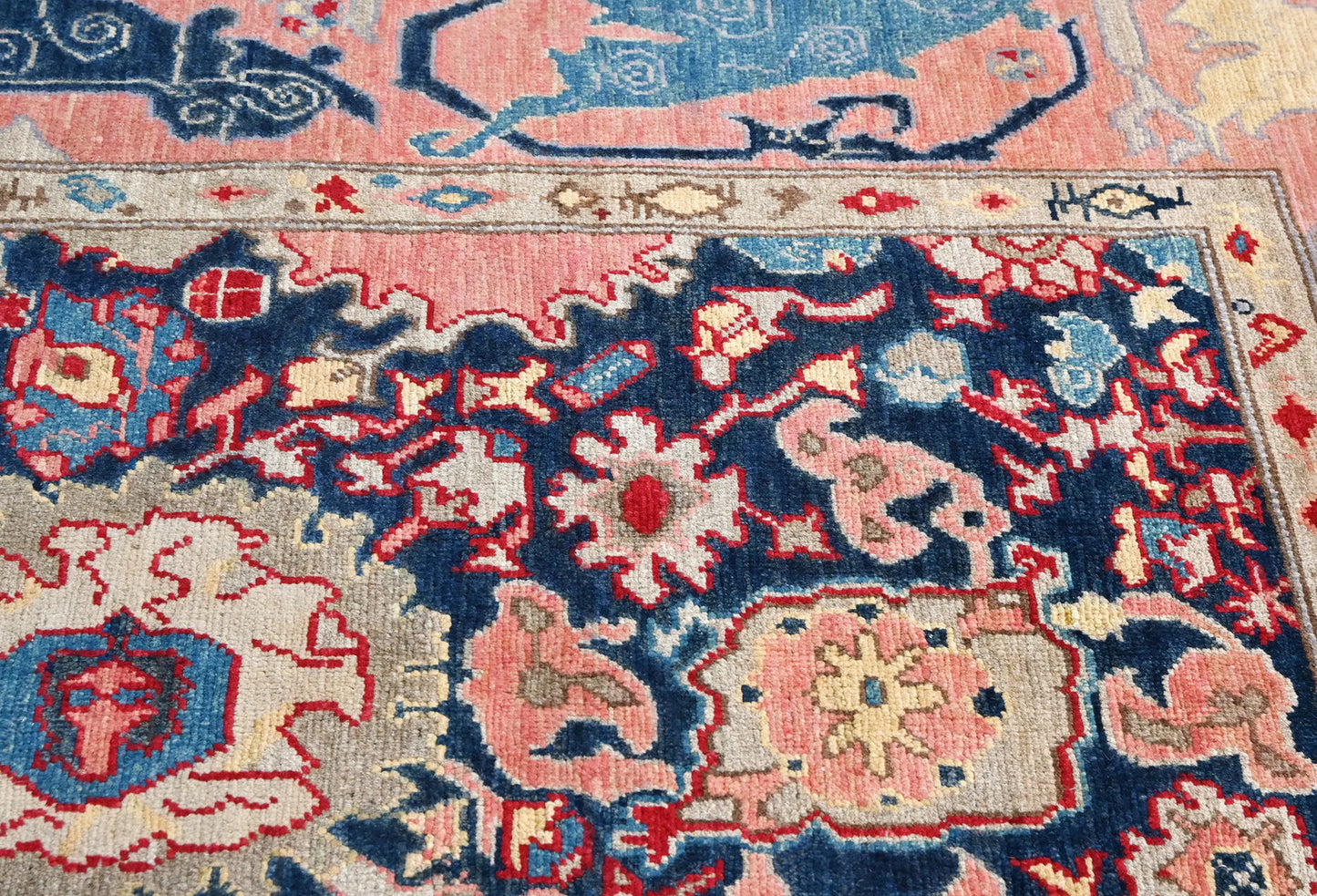 Handmade Kazak Pakistan Rug Floral Modern Design