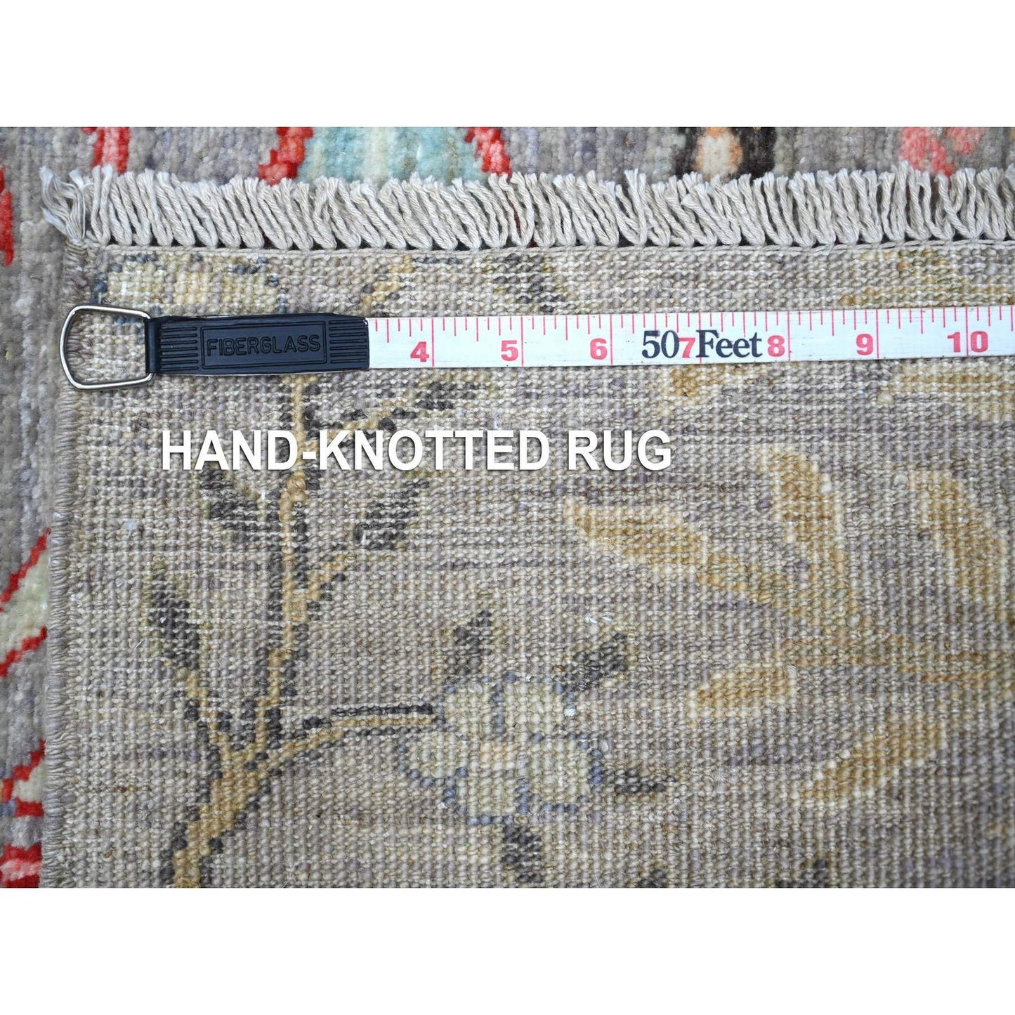 2'8"X7'9" Gray Birds Paradise Hand Knotted Peshawar Runner Oriental Rug