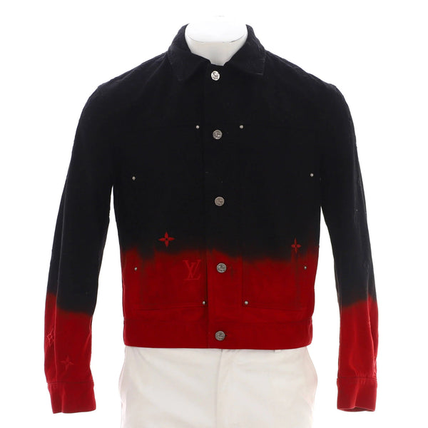 Louis Vuitton Men'S Monogram Ombre Button Up Jacket Embroidered Denim