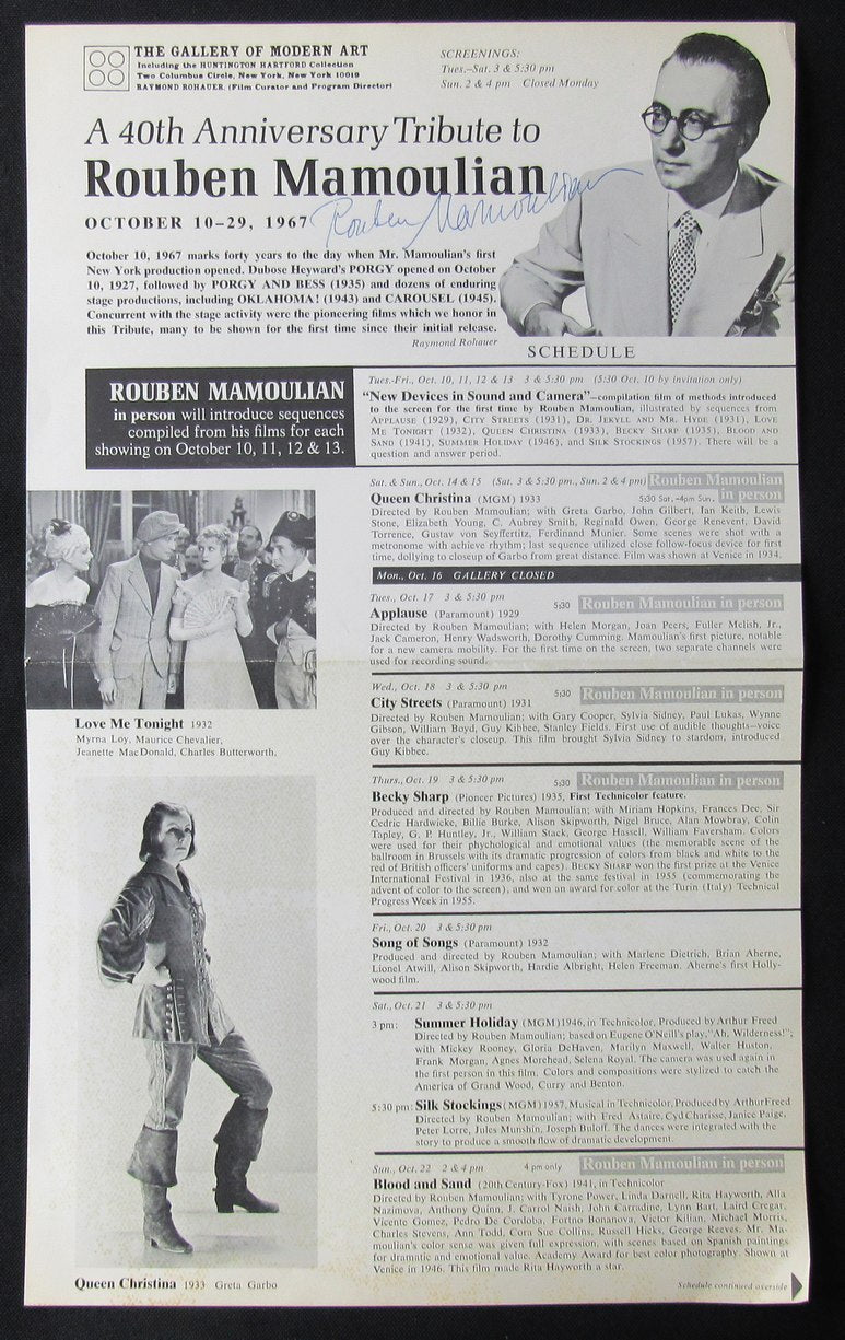 Rouben Mamoulian Director Autographed Magazine