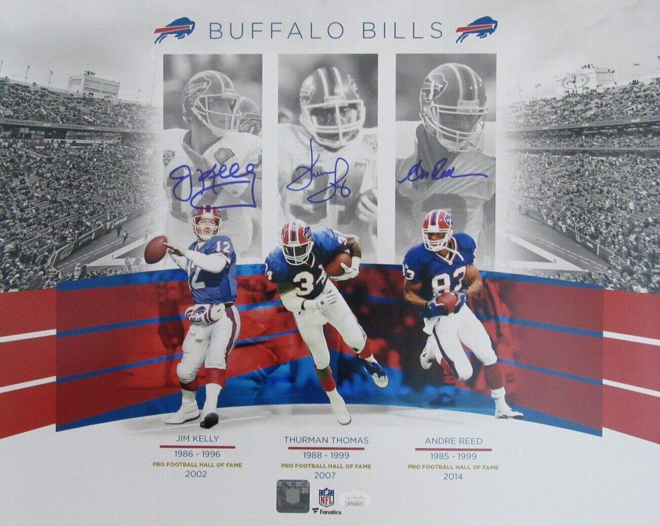 Jim Kelly/Thurman Thomas/Andre Reed Hof Bills