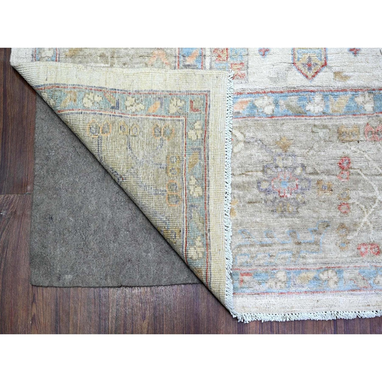 8'X9'9" Porcelain White Wool Hand Knotted Finer Peshawar Oriental Rug