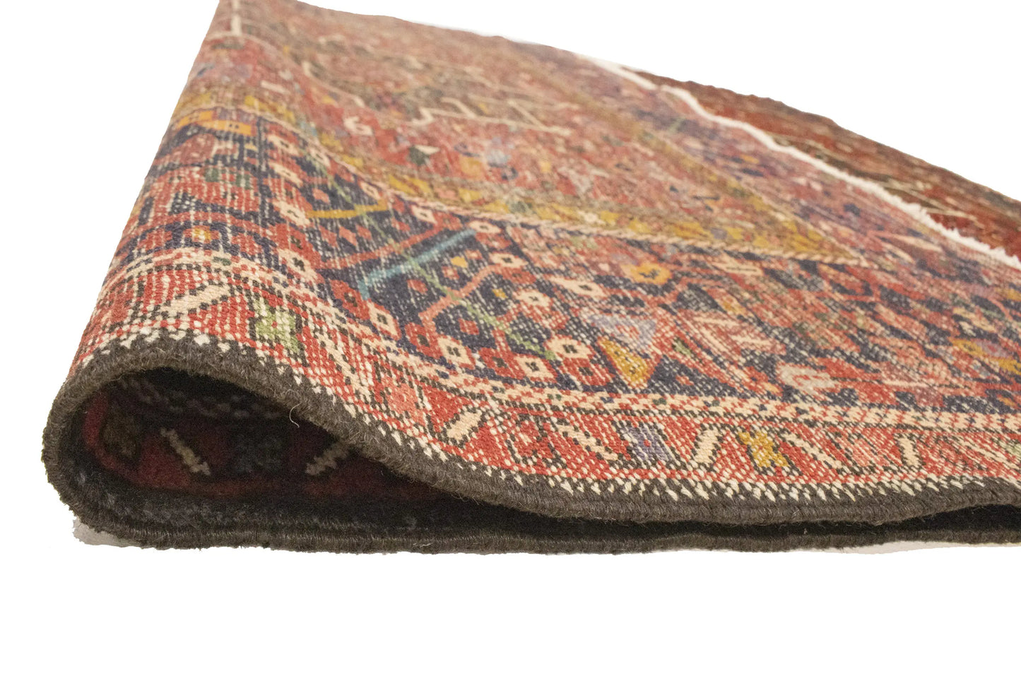 Handmade Vintage Tribal Geometric Area Rug Rusty