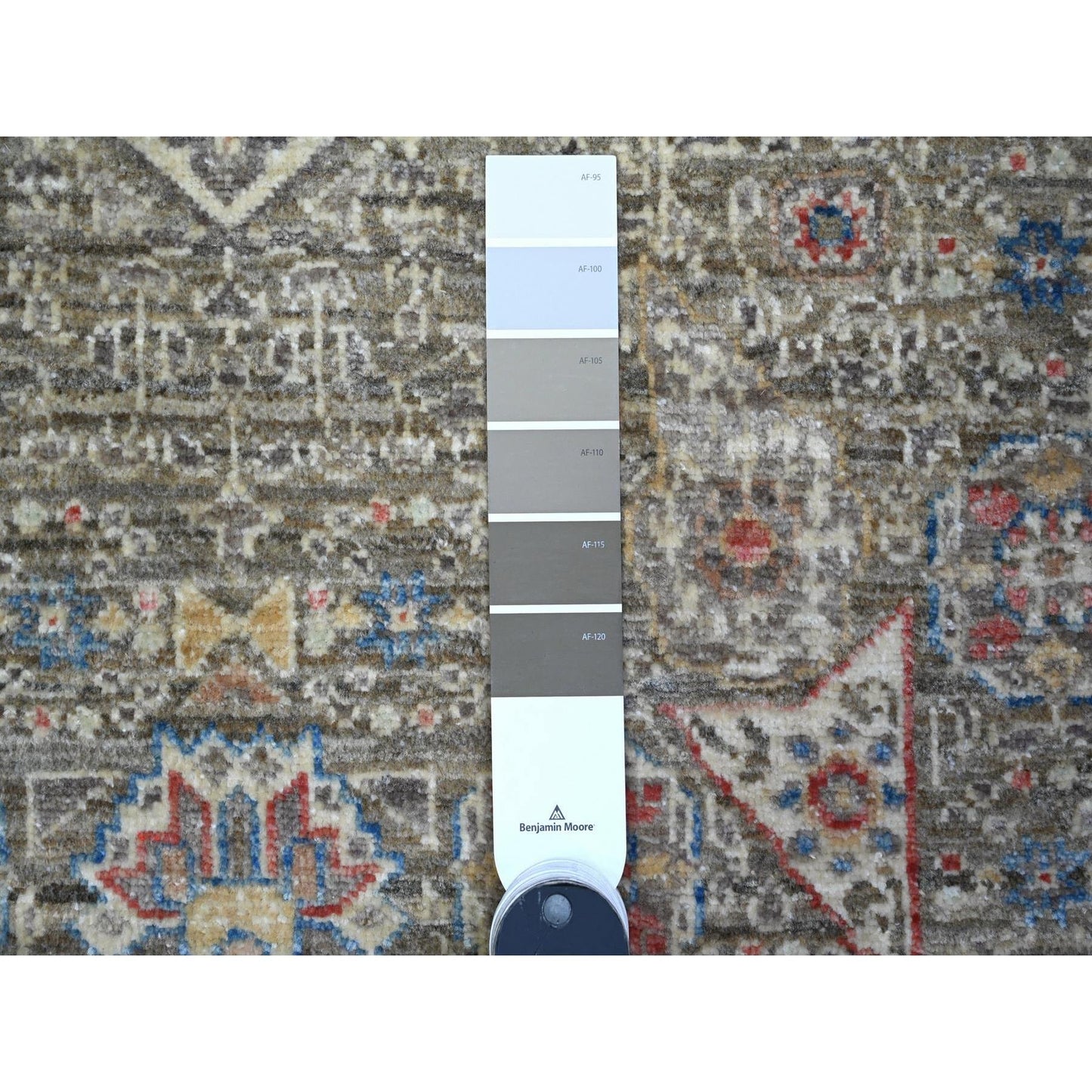 6'1"X8'10" Nickel Gray Pre Historic Mamluk Hand Knotted Wool Oriental Rug