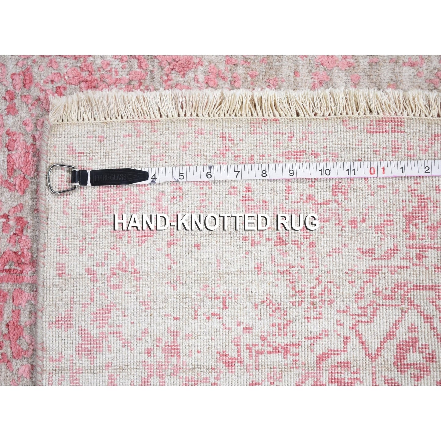 2'8"X11'10" Broken Farsian Design Runner Tone On Tone Wool And Silk Rug