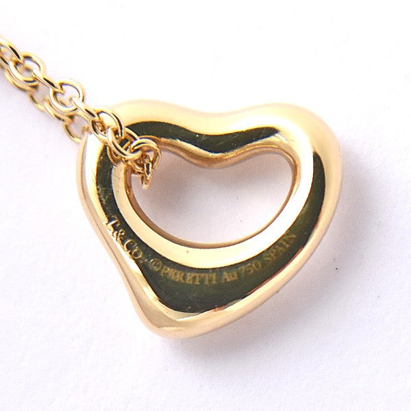 Tiffany & Co. Open Heart Pendant Necklace 7Mm Petite Yellow Gold 750Yg