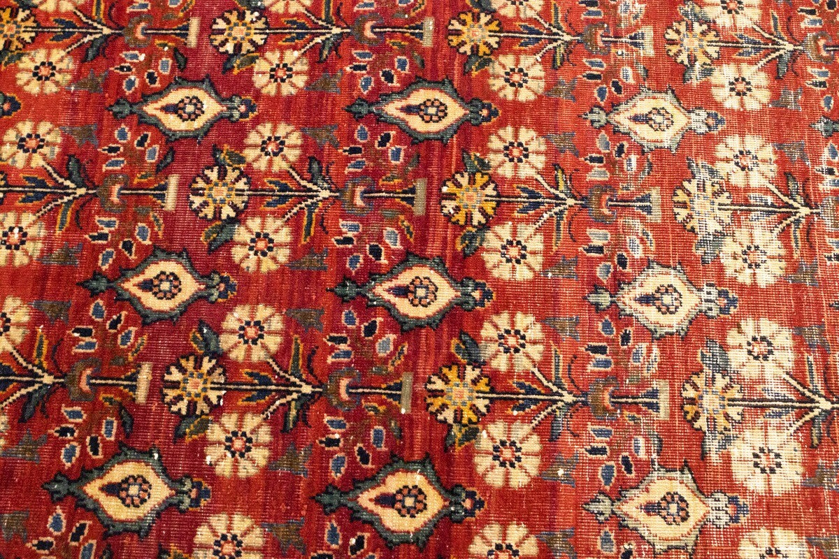 Semi-Antique Handmade Oriental Rug Red Carpet