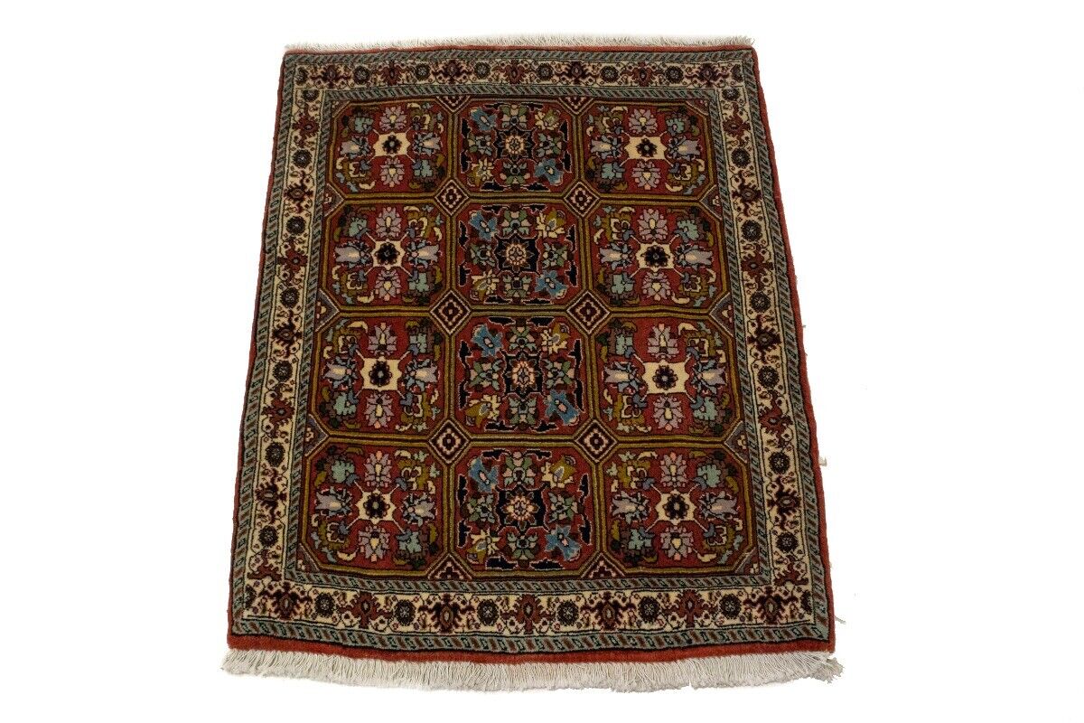 Rare Plush Burnt Orange Floral Wool Area Rug