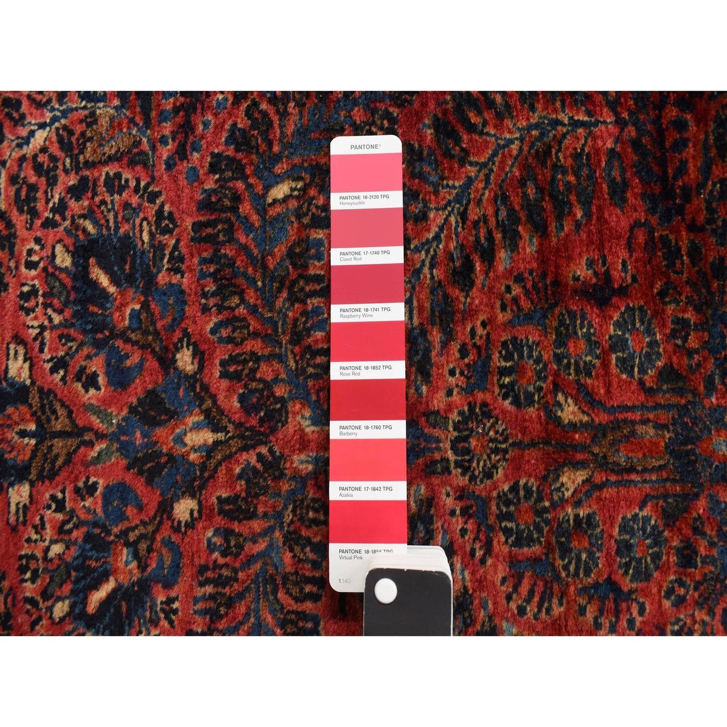 2'2"X13'1" Red Antique Zoroastrian Saroogh Hand Knotted Wool Runner Rug