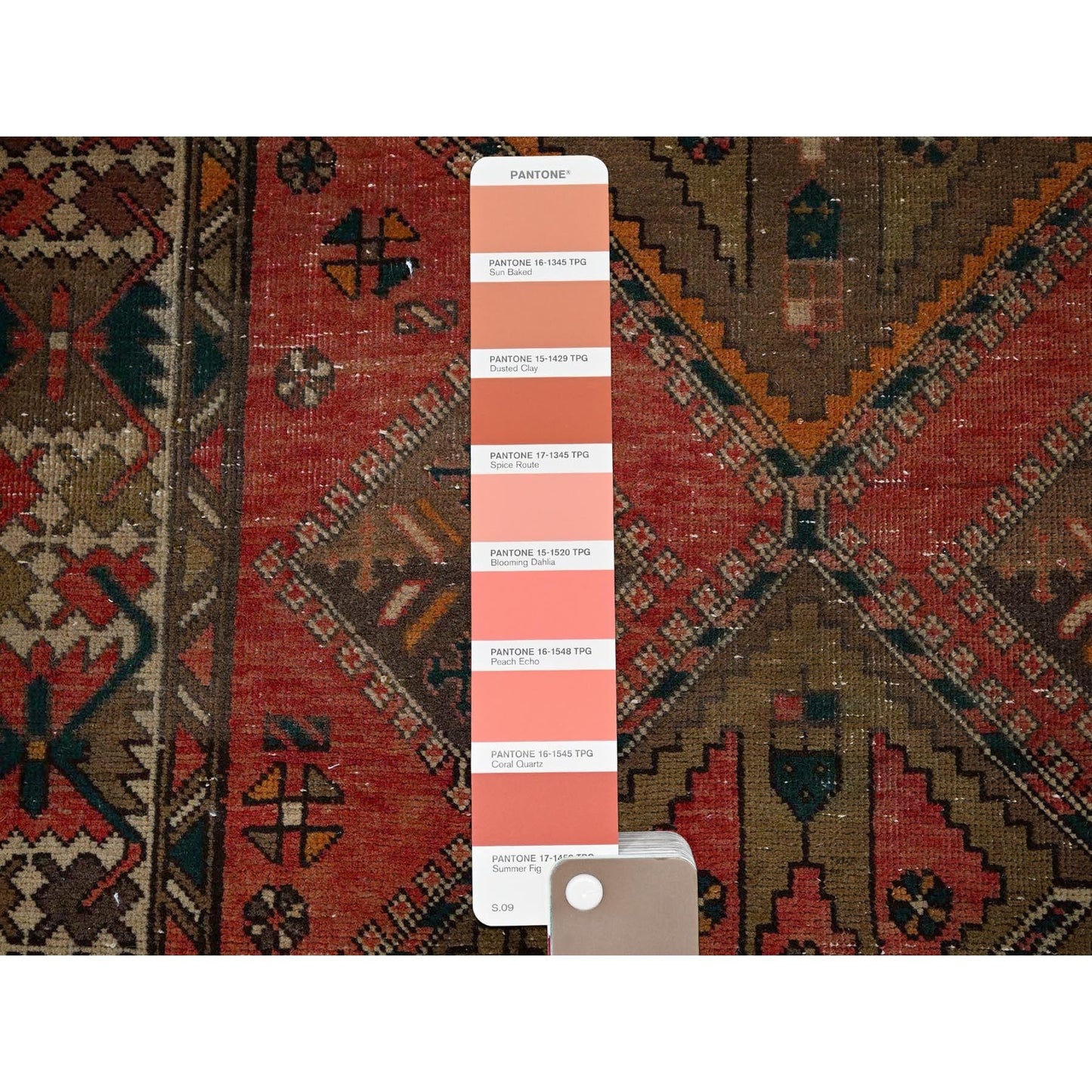 3'5"X10'3" Blush Red Vintage Zoroastrian Hand Knotted Pure Wool Runner Rug