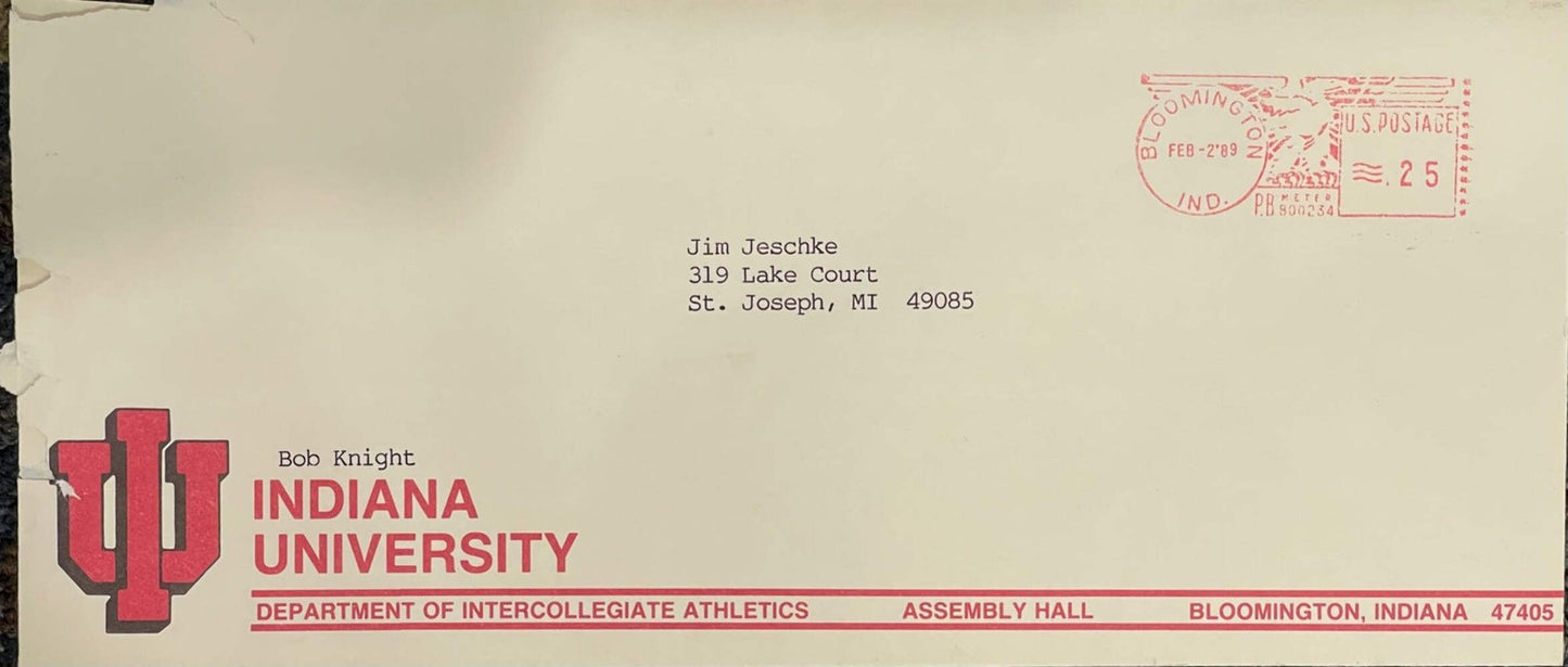 Bobby Knight Autographed Indiana University Letter (Jsa)