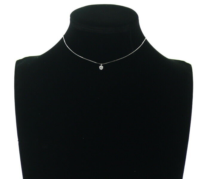 Tasaki Necklace Solitaire Diamond 0.30Ct 18K 750 White Gold