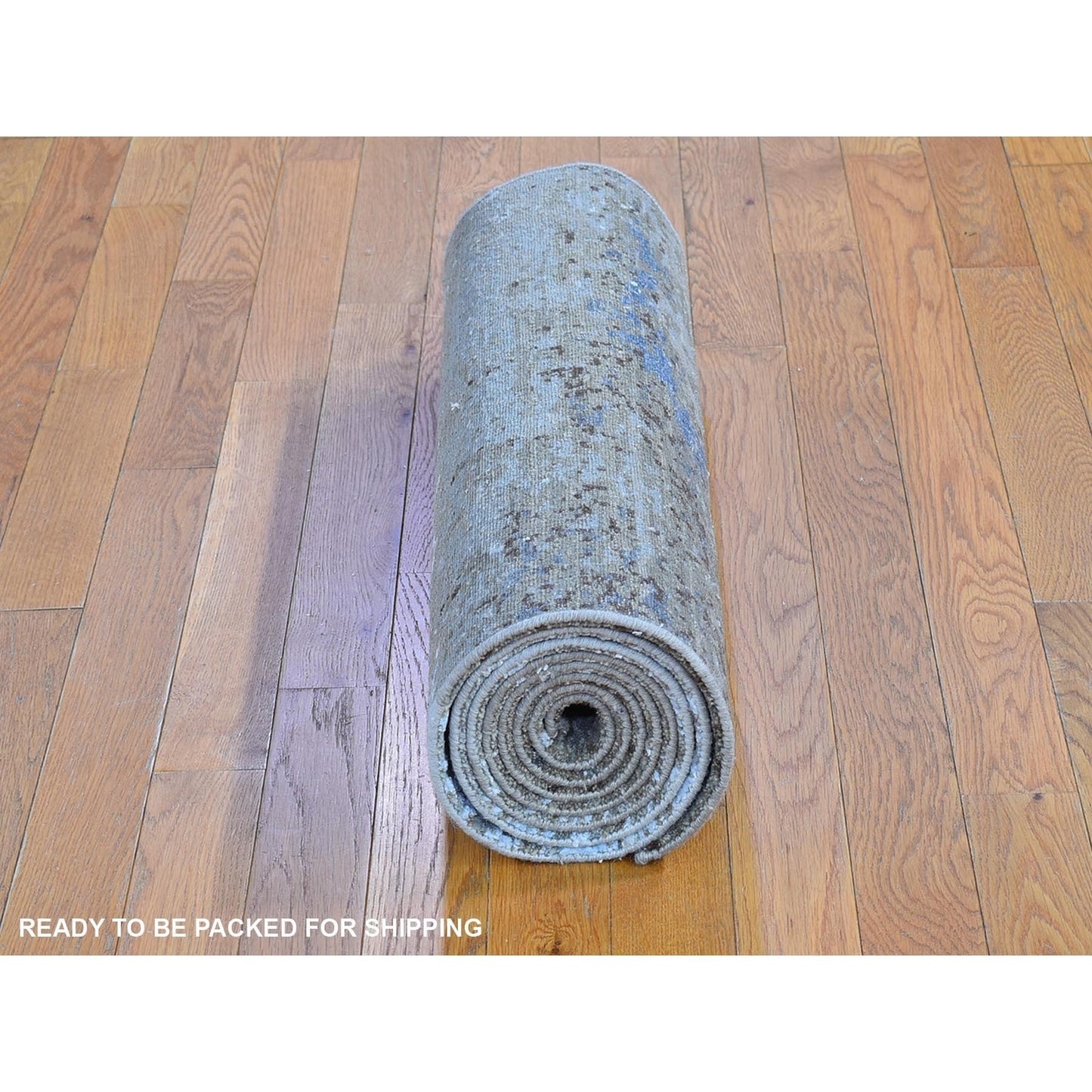 2'6"X10' Abstract Design Wool & Silk Hi-Low Pile Denser Weave Runner Rug