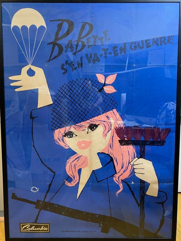 1959 Lefor Openo Brigitte Bardot "Babette Sen Va-T-En Guerre" Original Poster
