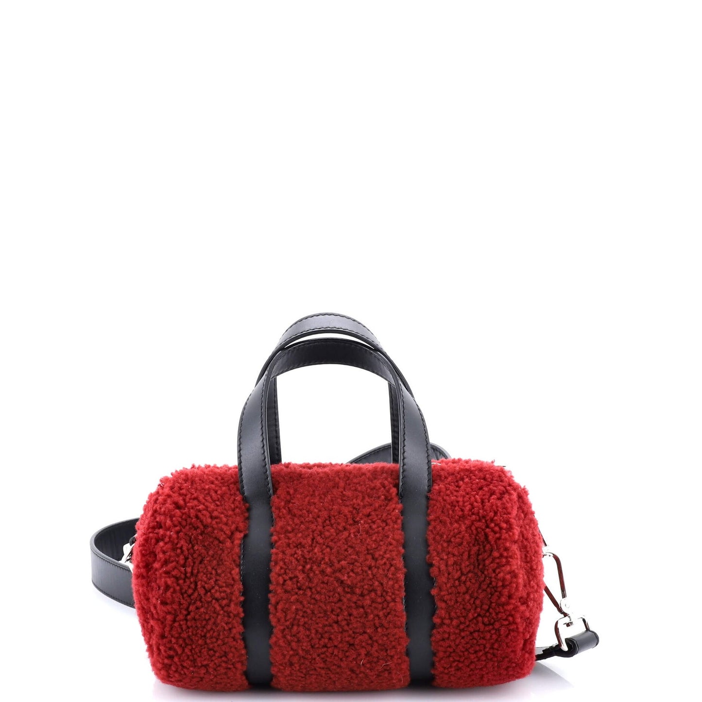 Fendi O'Lock Convertible Bowler Bag Shearling With Leather Mini