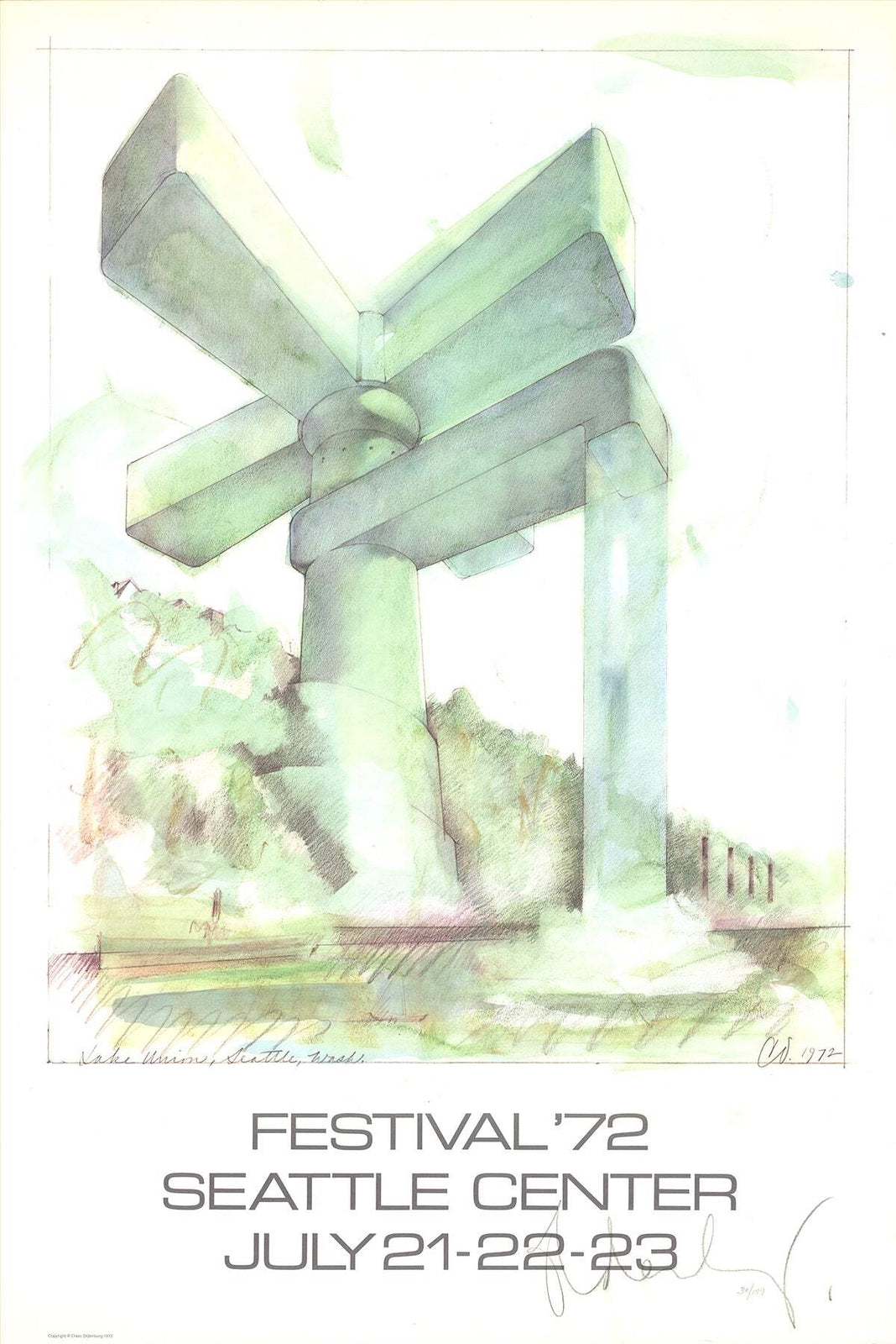 Claes Oldenburg "Giant Faucet" (Or "Giant Tap") Signed " Offset Lith