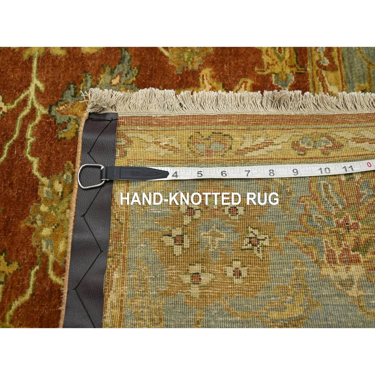 4'8"X6'4" Red Lamani Flower Motifs 100% Wool 300 Kpsi Hand Knotted Rug