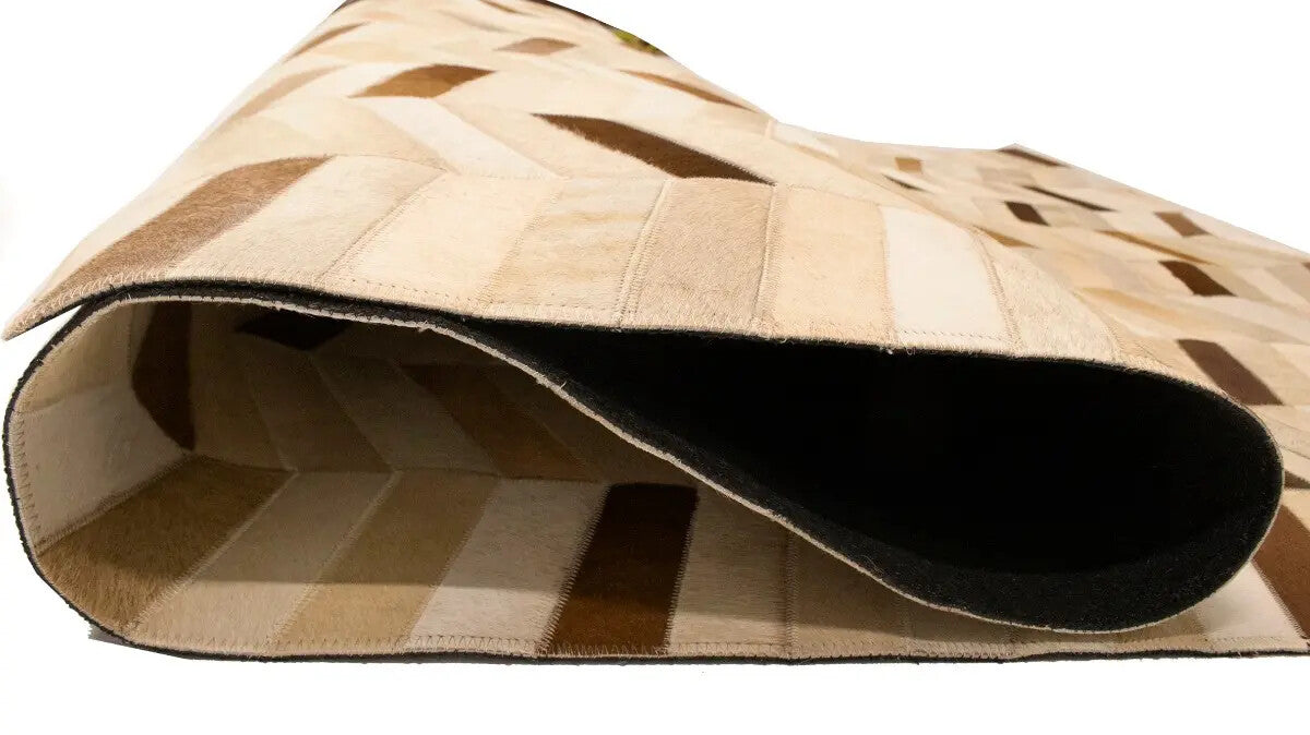 5X8 Ft Brown Cowhide Leather Rug Contemporary