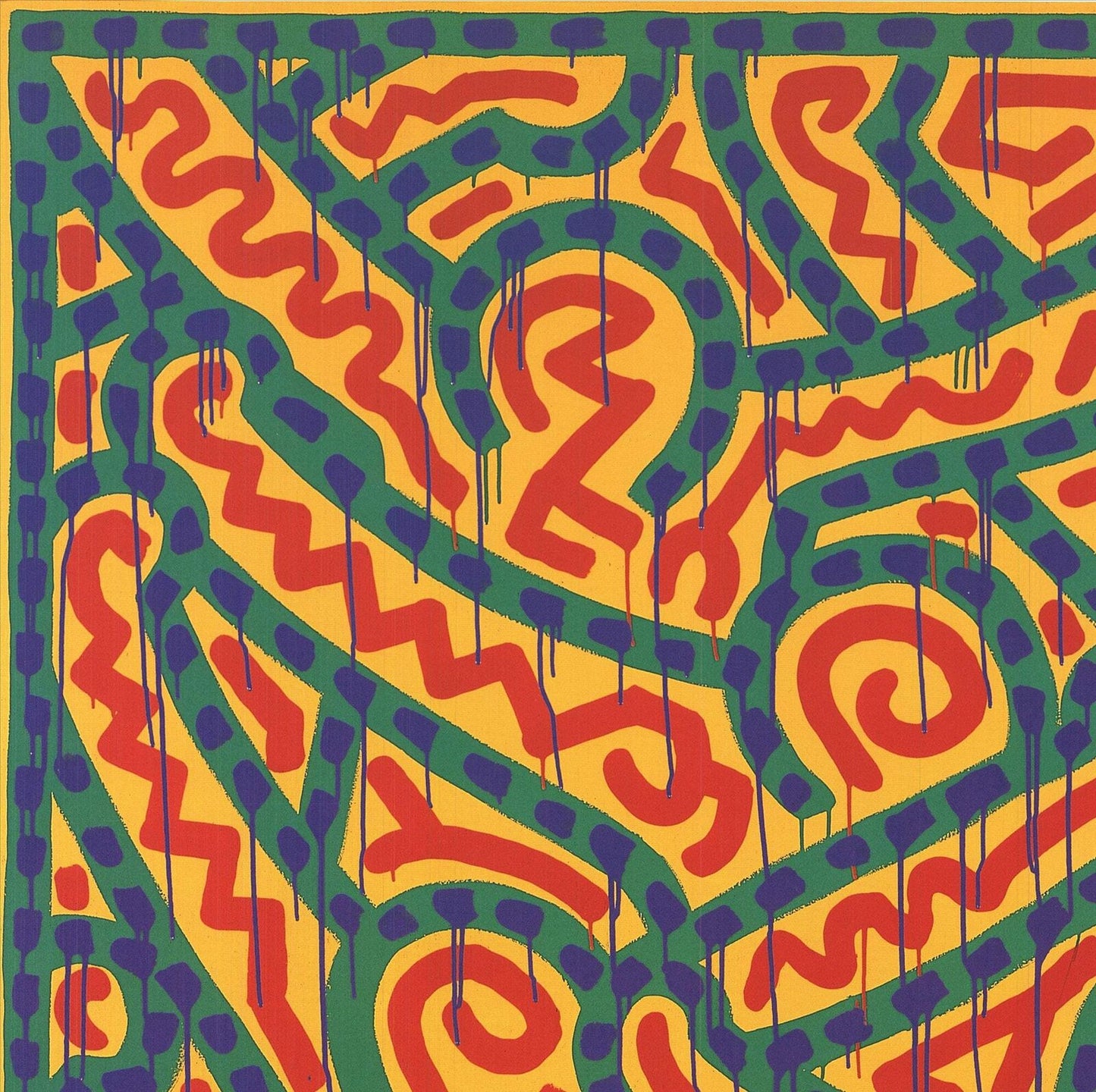 Keith Haring Untitled, " Offset Lithograph Pop Art Red, Ye