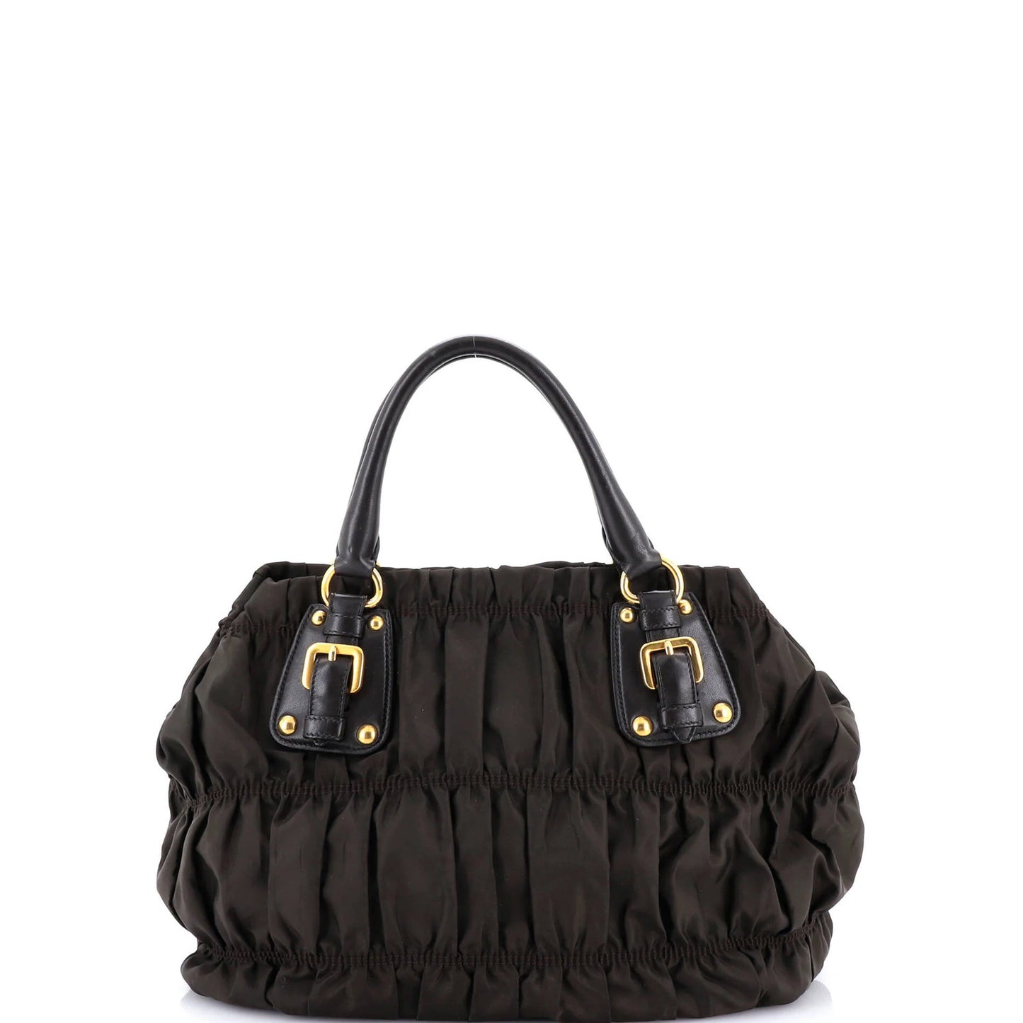 Prada Gaufre Convertible Tote Leather And Tessuto Large
